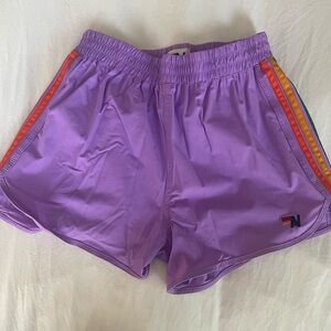 Aviator Nation Purple Athletic Shorts Retro Style